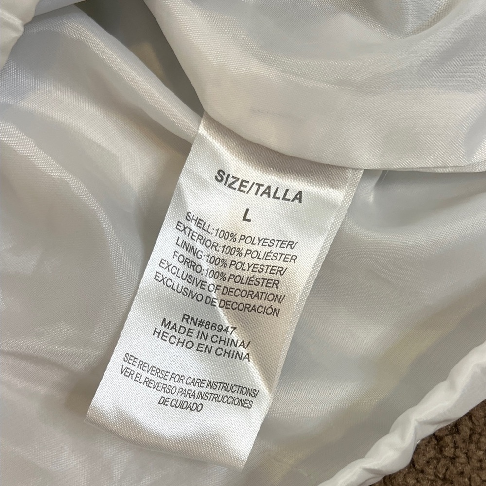 Polaroid White rain hoodie with Rainbow Accents NWoT size L - Picture 4 of 10
